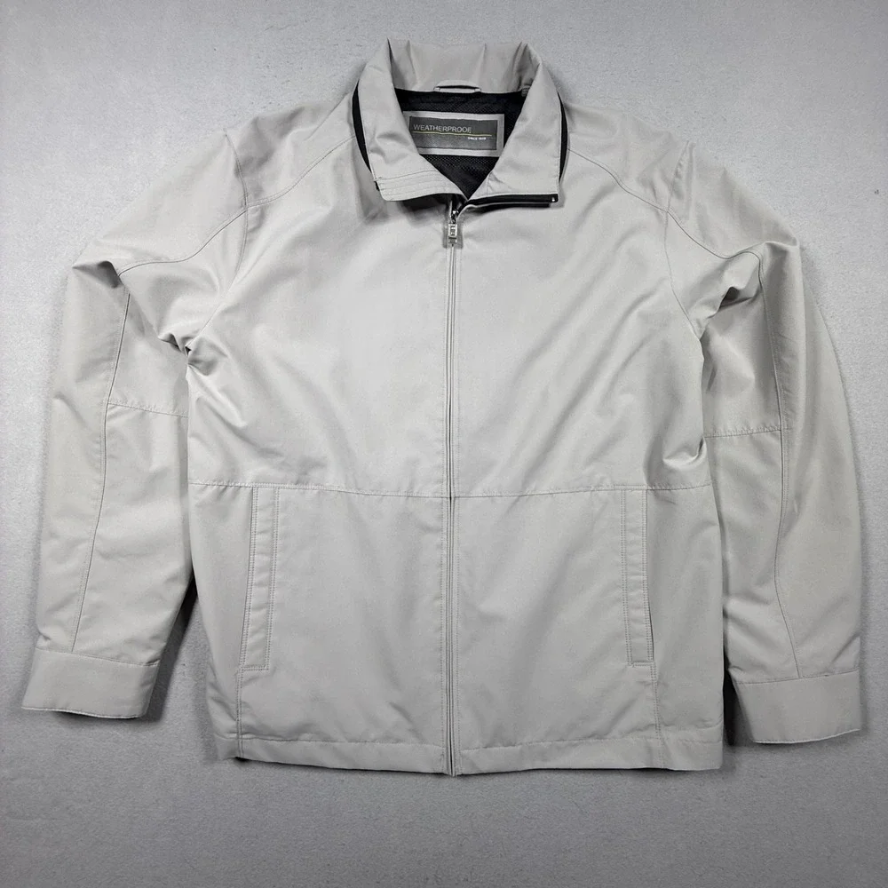 Weatherproof Mens XL Light Gray Full Zip Mesh‎ Lined Lightweight Jacket